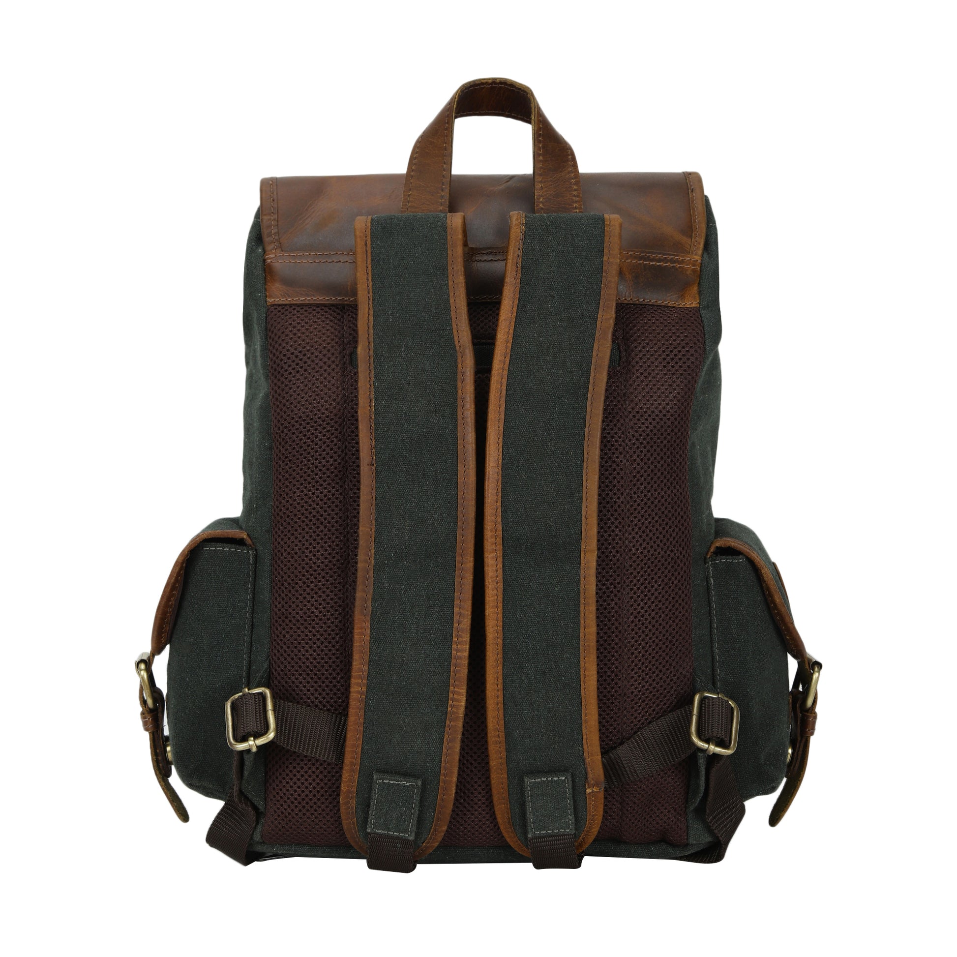 Men's Vintage Leather Laptop Backpack – Emerald Green Canvas – Emoir Backpacks Men's Vintage Leather Laptop Backpack – Emerald Green Canvas – Emoir Backpacks