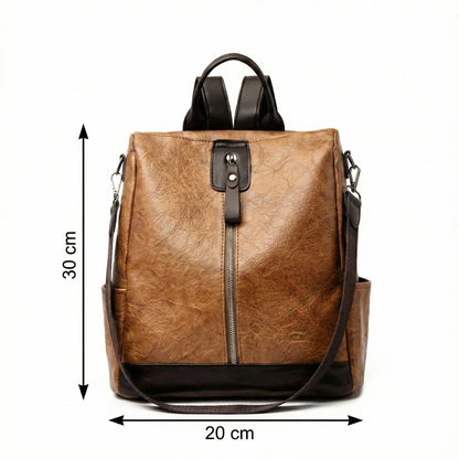 Leather Backpack for Women – Stylish Brown