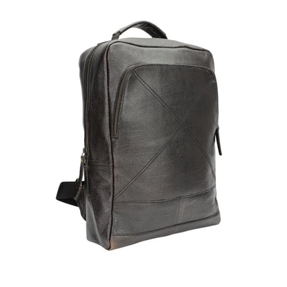 black leather backpack tilted image